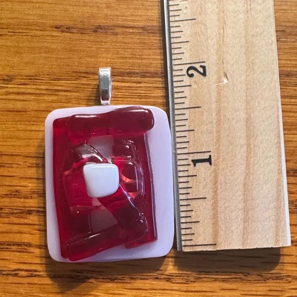 Red and pink Glass Pendant